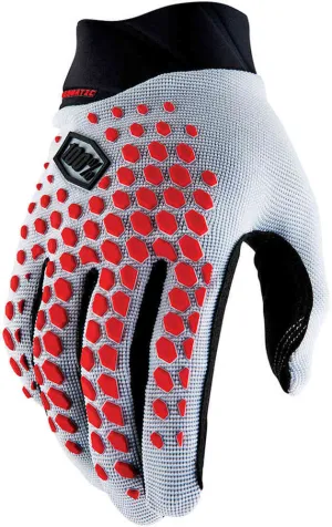 100% Geomatic Cycling Gloves, Grey/Red