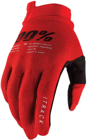 100% iTrack Cycling gloves, red