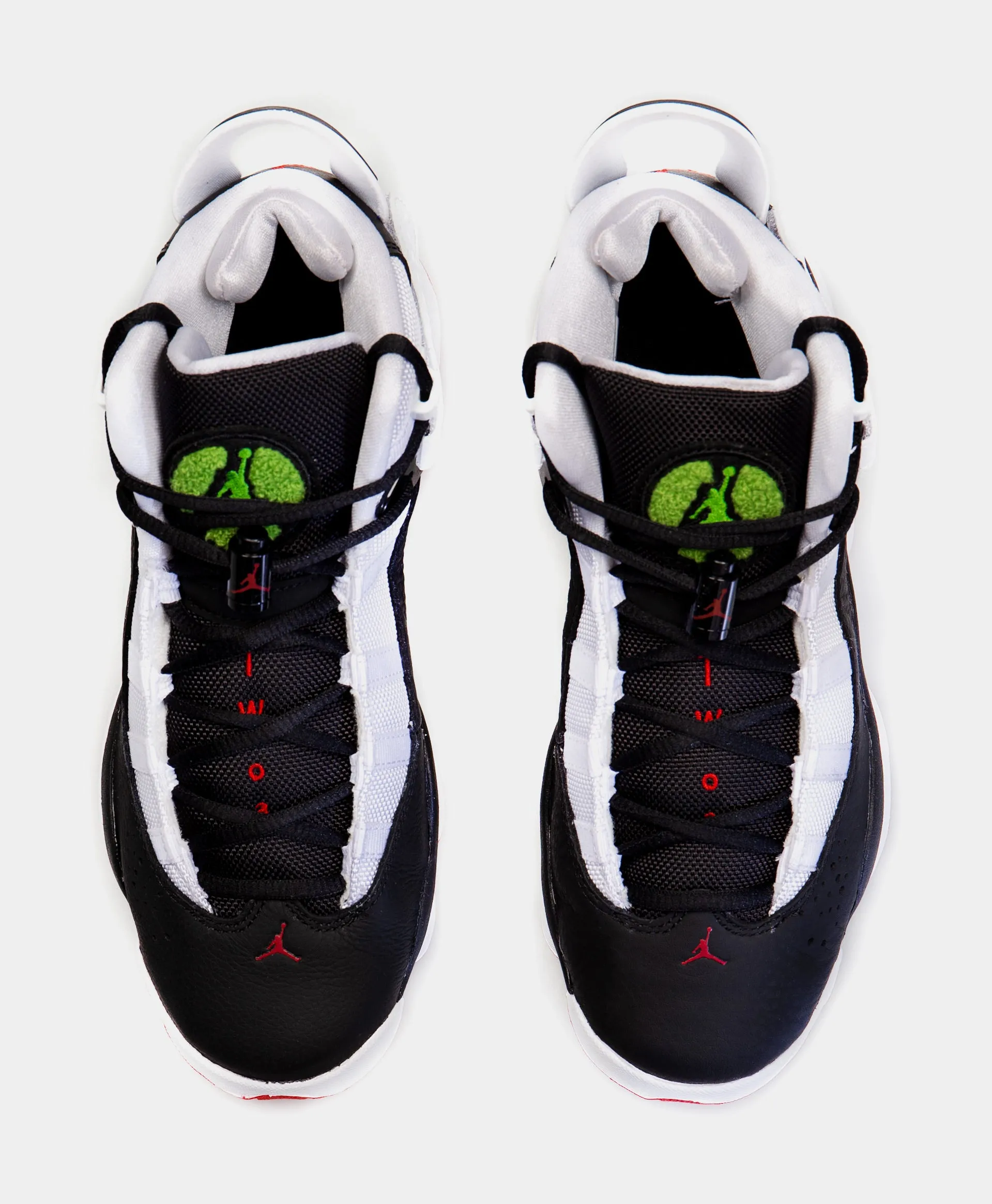 6 Rings Grade School Baskteball Shoe (White/Black) Free Shipping