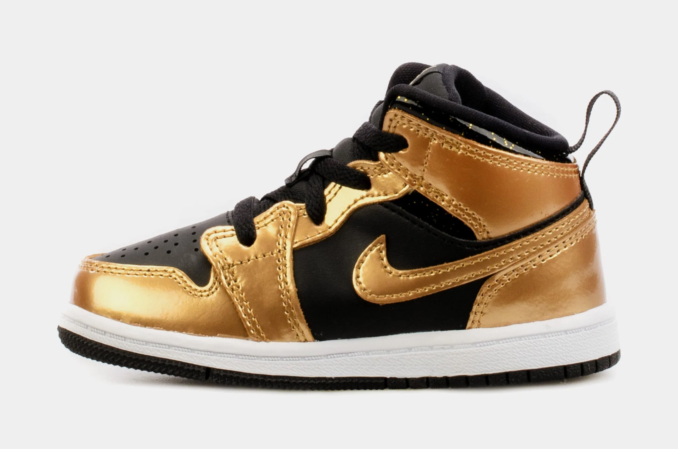 Air Jordan 1 Mid Infant Toddler Lifestyle Shoes (Black/Brown)