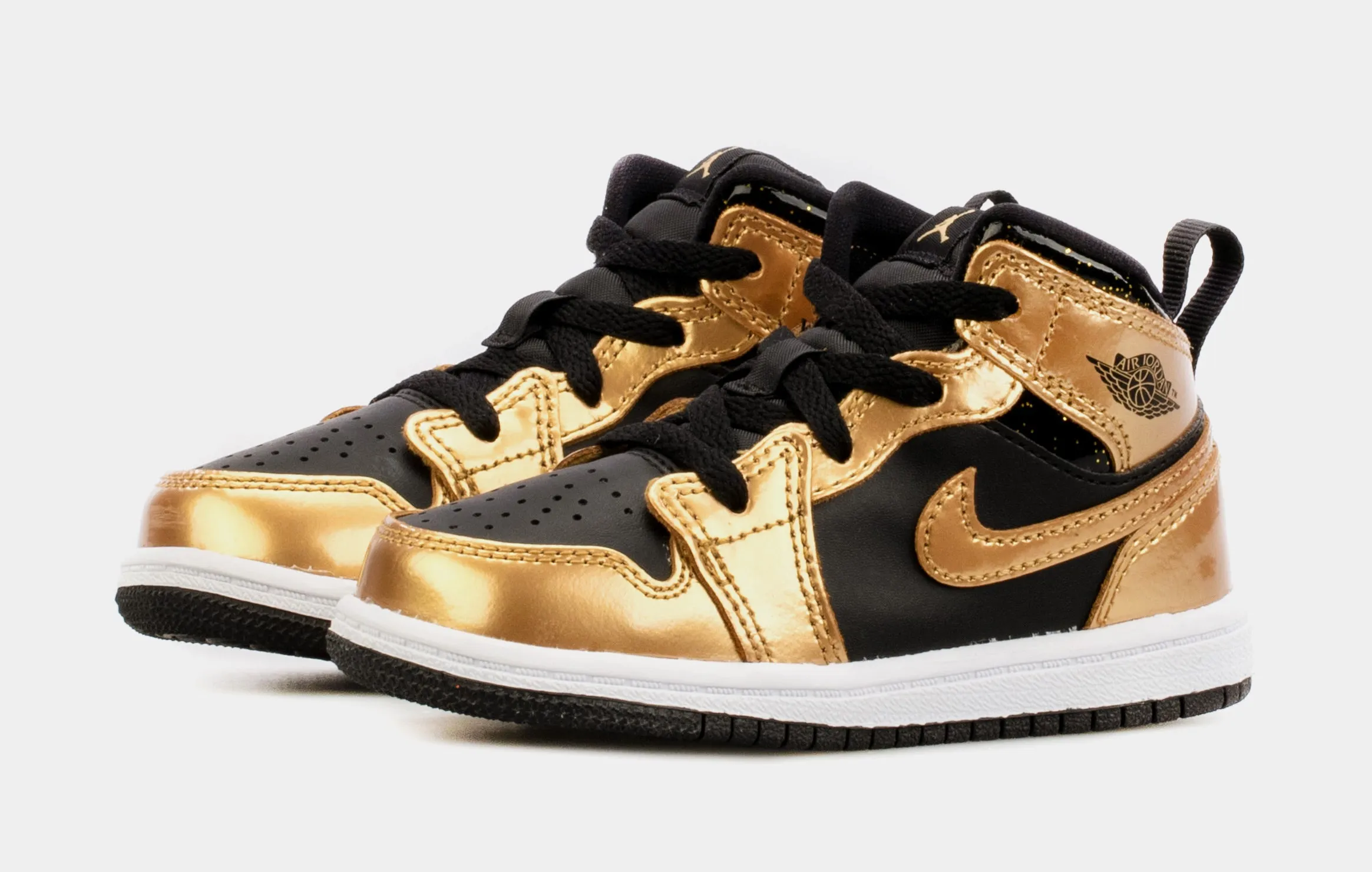 Air Jordan 1 Mid Infant Toddler Lifestyle Shoes (Black/Brown)