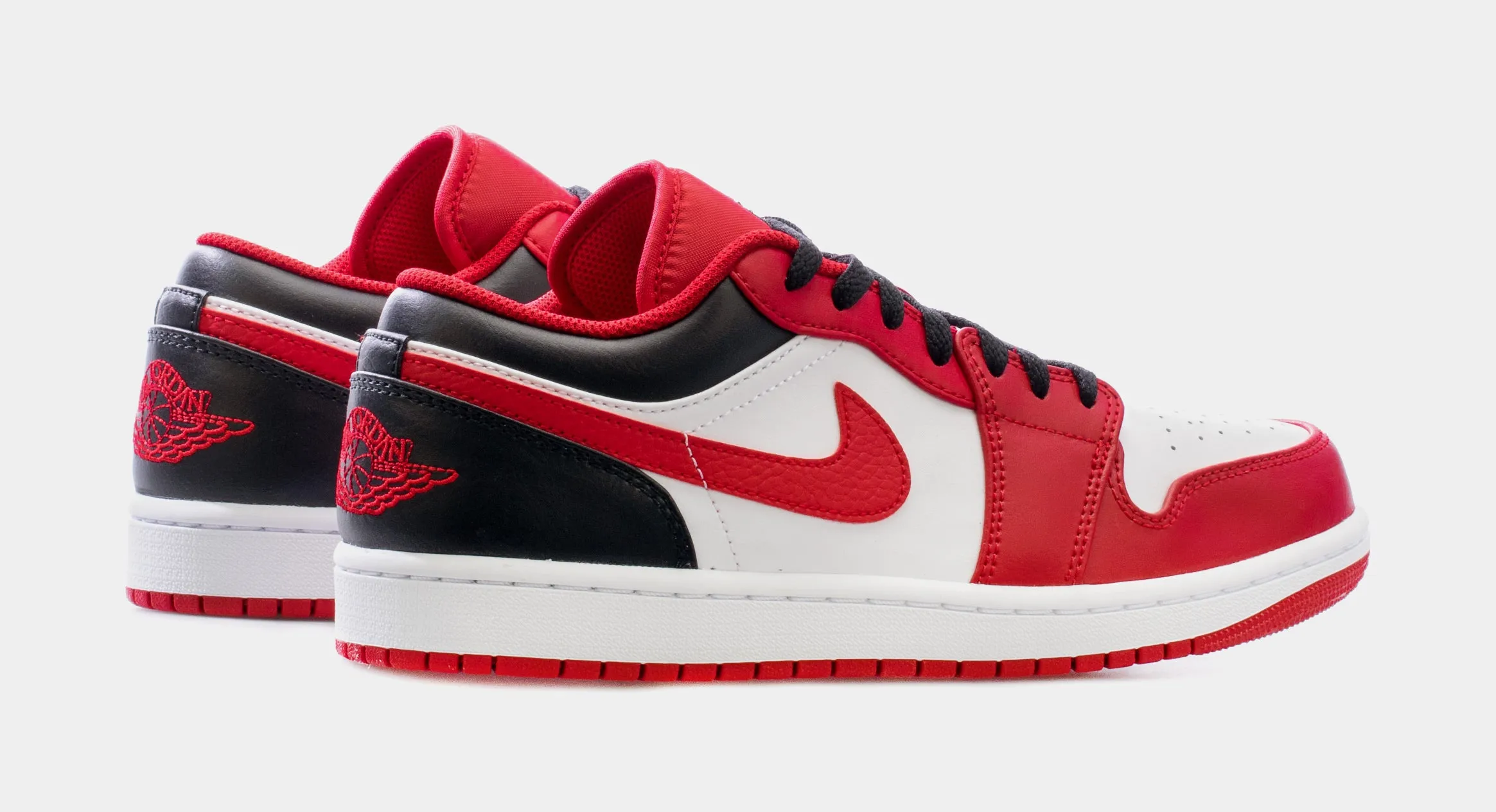 Air Jordan 1 Retro Low Reverse Black Toe Mens Lifestyle Shoes (Black/Red) Free Shipping