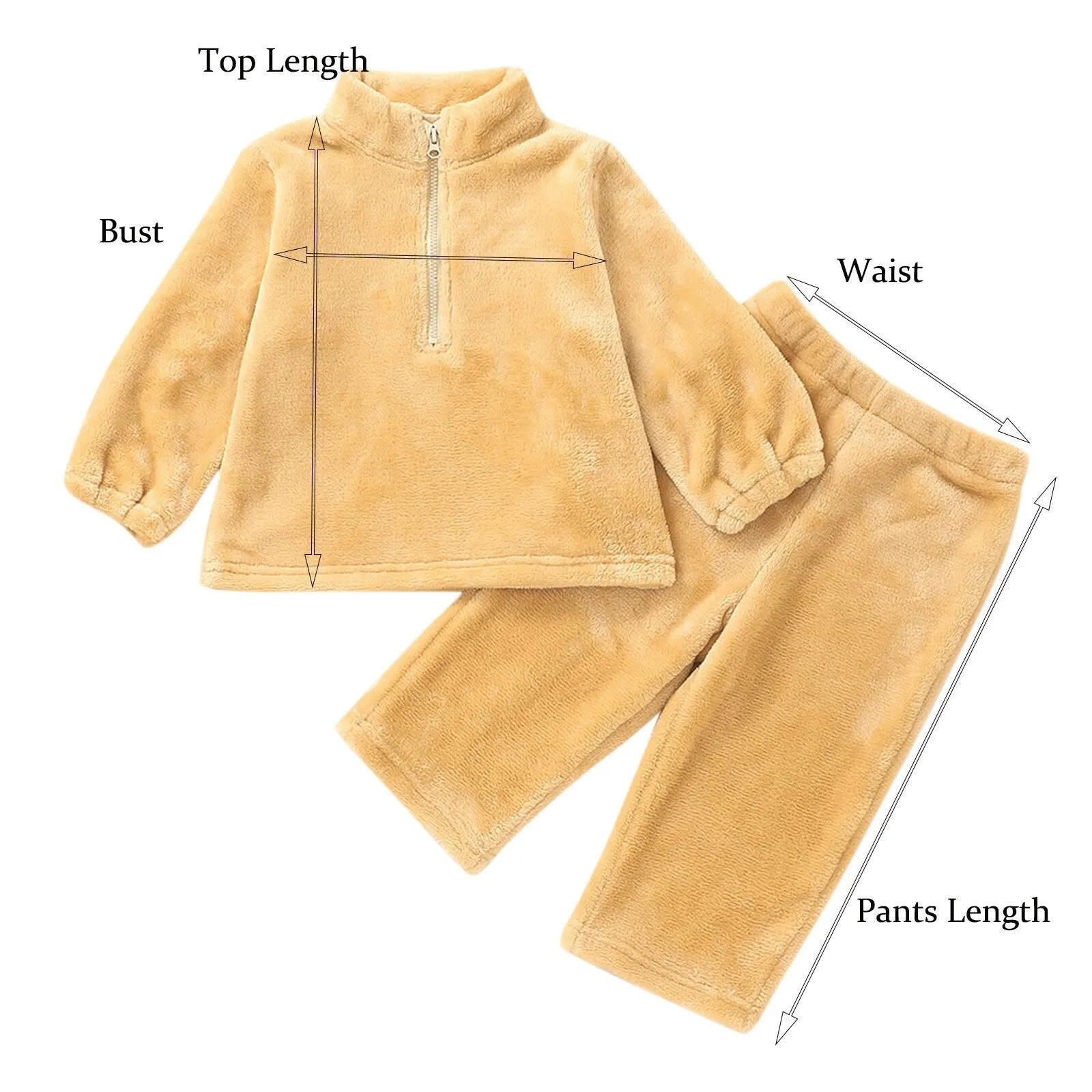 Baby Girls/Boys Solid Long Sleeve Sweatshirt Fleece Top Pants Winter 2 Pcs outfit