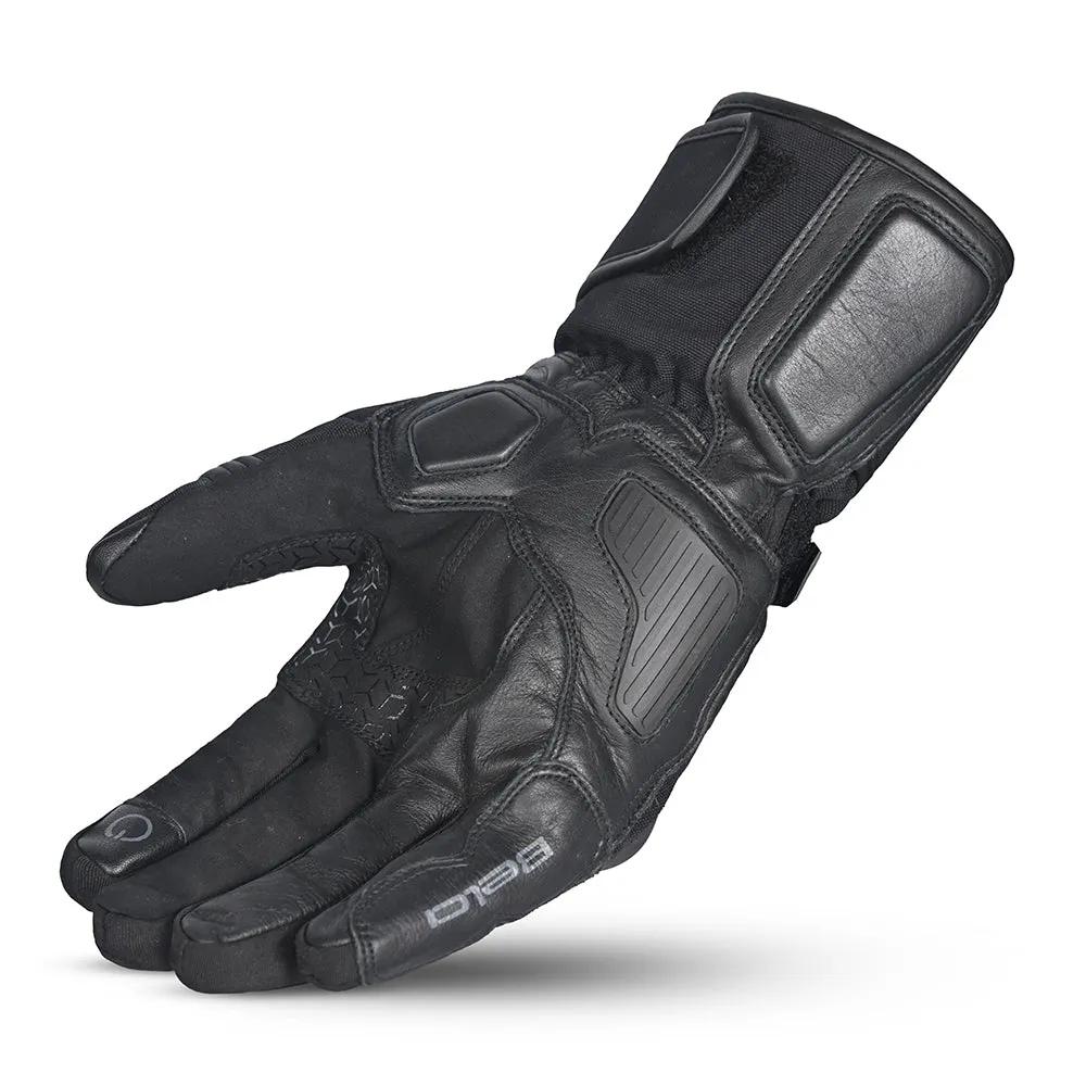 BELA Ice Winter Motorcycle Leather Gloves Black Grey