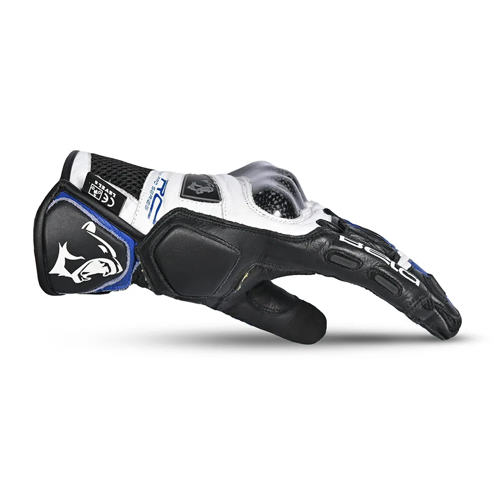 BELA Rocket Short Racing Gloves White Blue Black