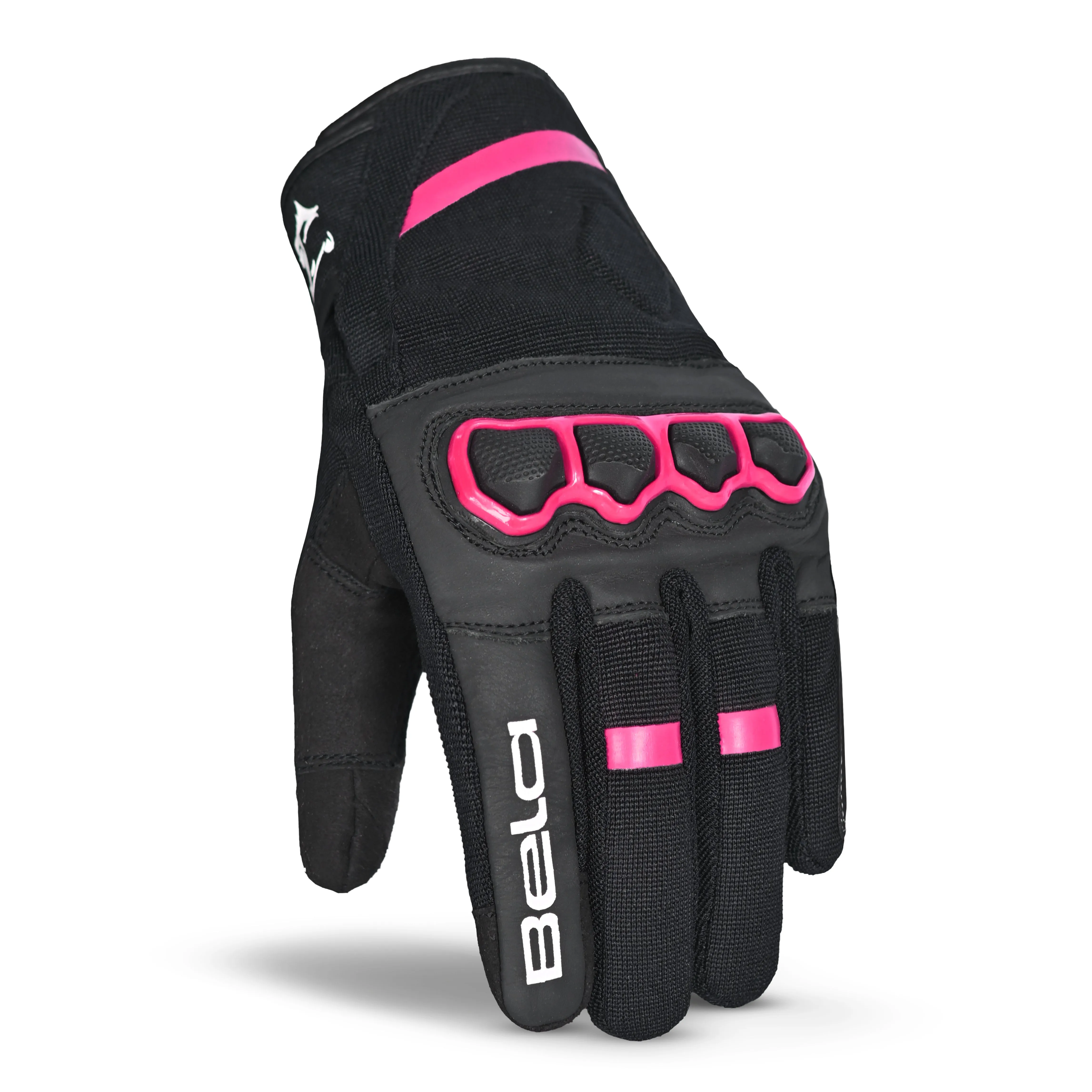 BELA Tracker Motorcycle Gloves Black Pink