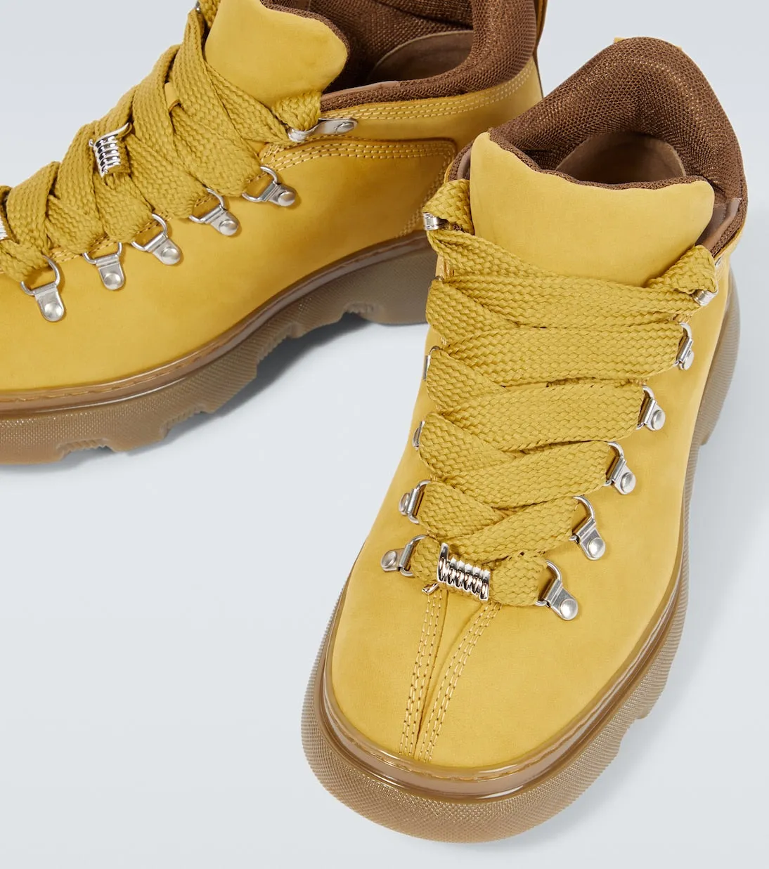 Burberry leather hiking boots, yellow