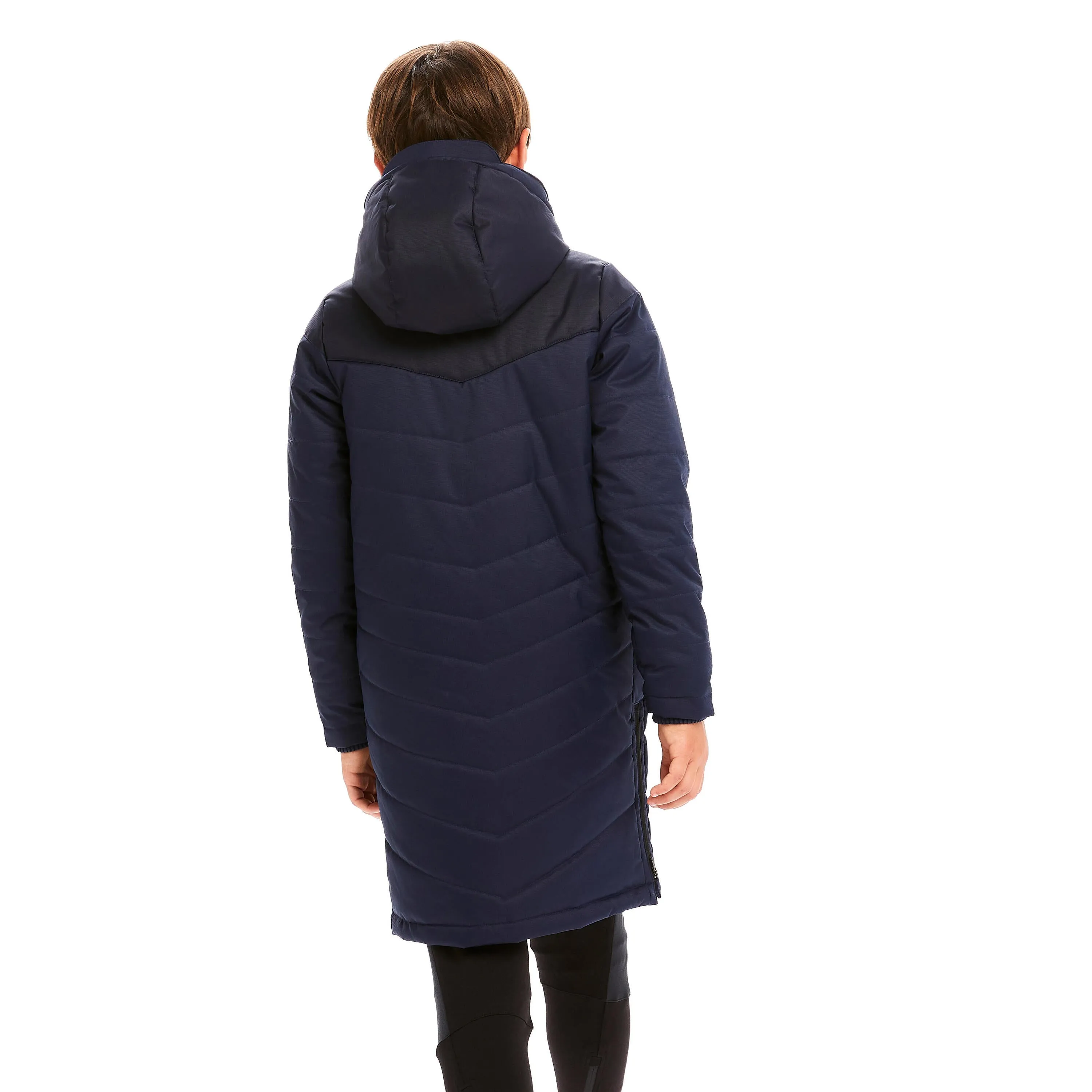 Football parka long TRX children's dark blue KIPSTA, dark blue/black blue