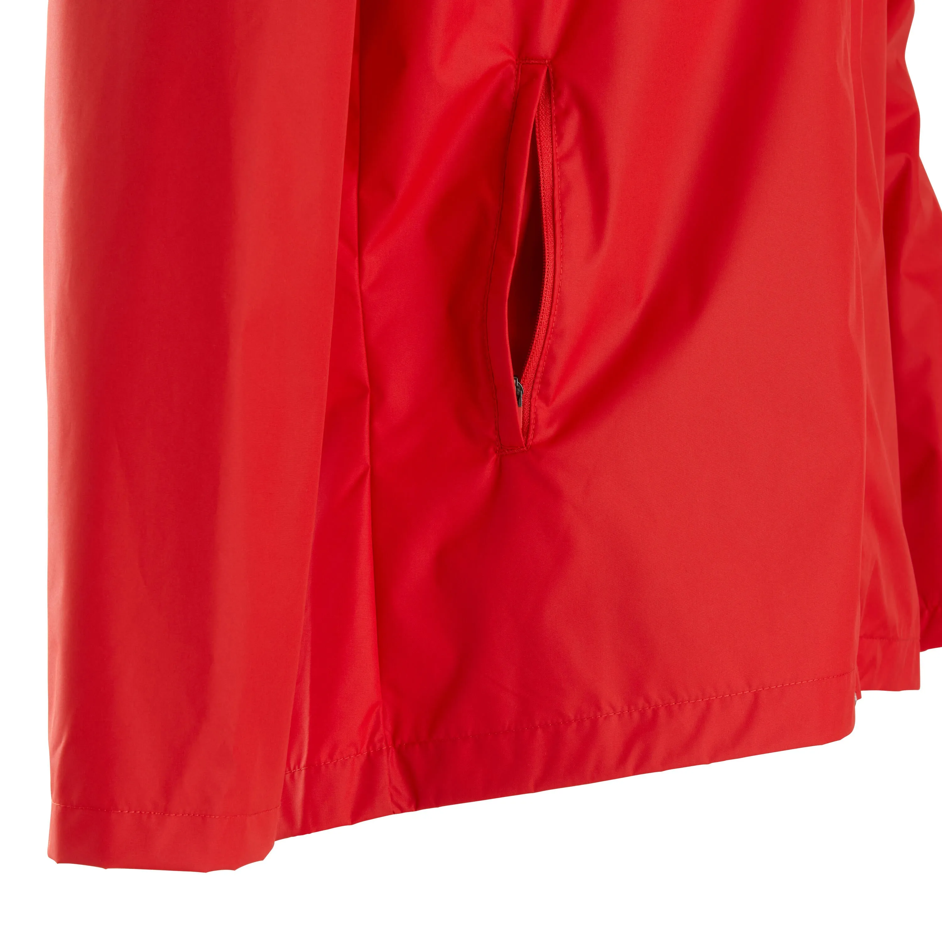 Football raincoat T100 waterproof women's/men's red KIPSTA fiery red