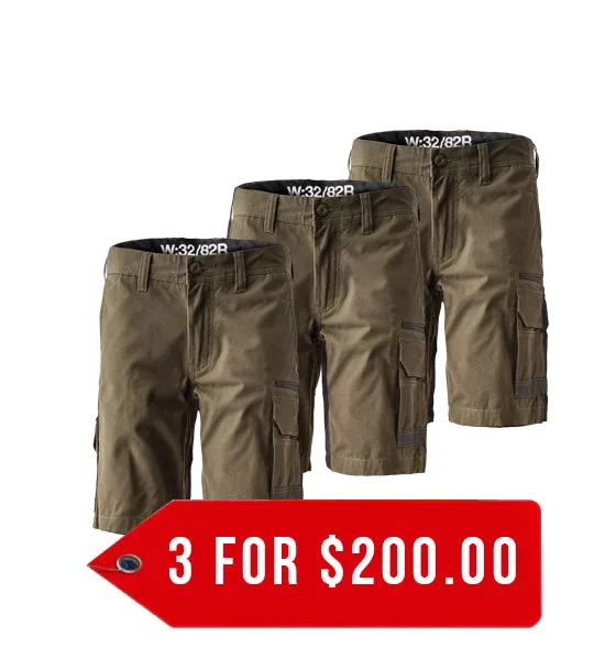 FXD Workwear Stretch Canvas Work Short (WS-1)-3 Pack