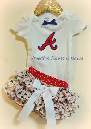 Girls Atlanta Braves Game Day Baseball Outfit