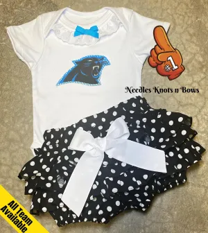 Girls Carolina Panthers Game Day Football Outfit