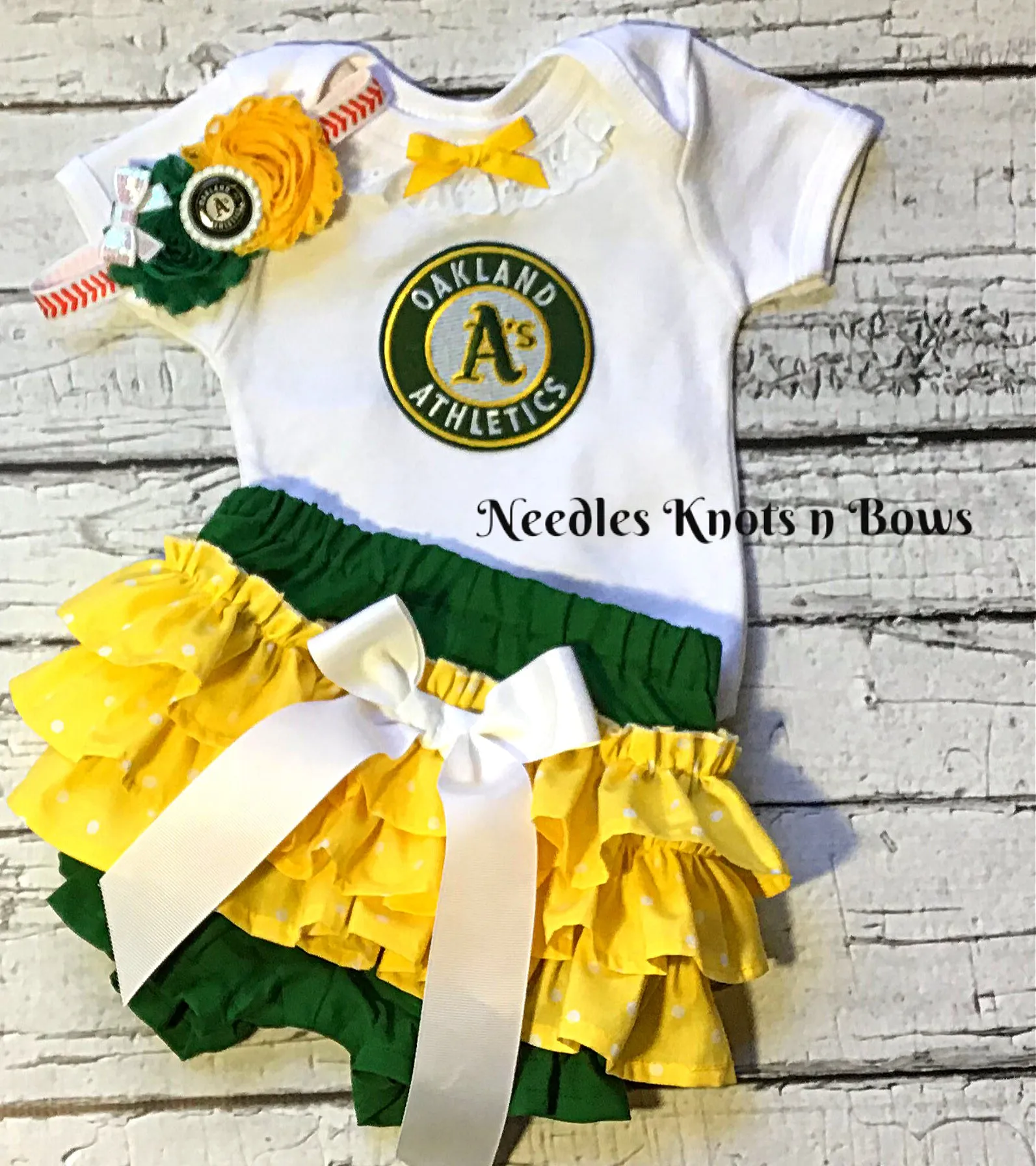 Girls Oakland A's Game Day Baseball Outfit