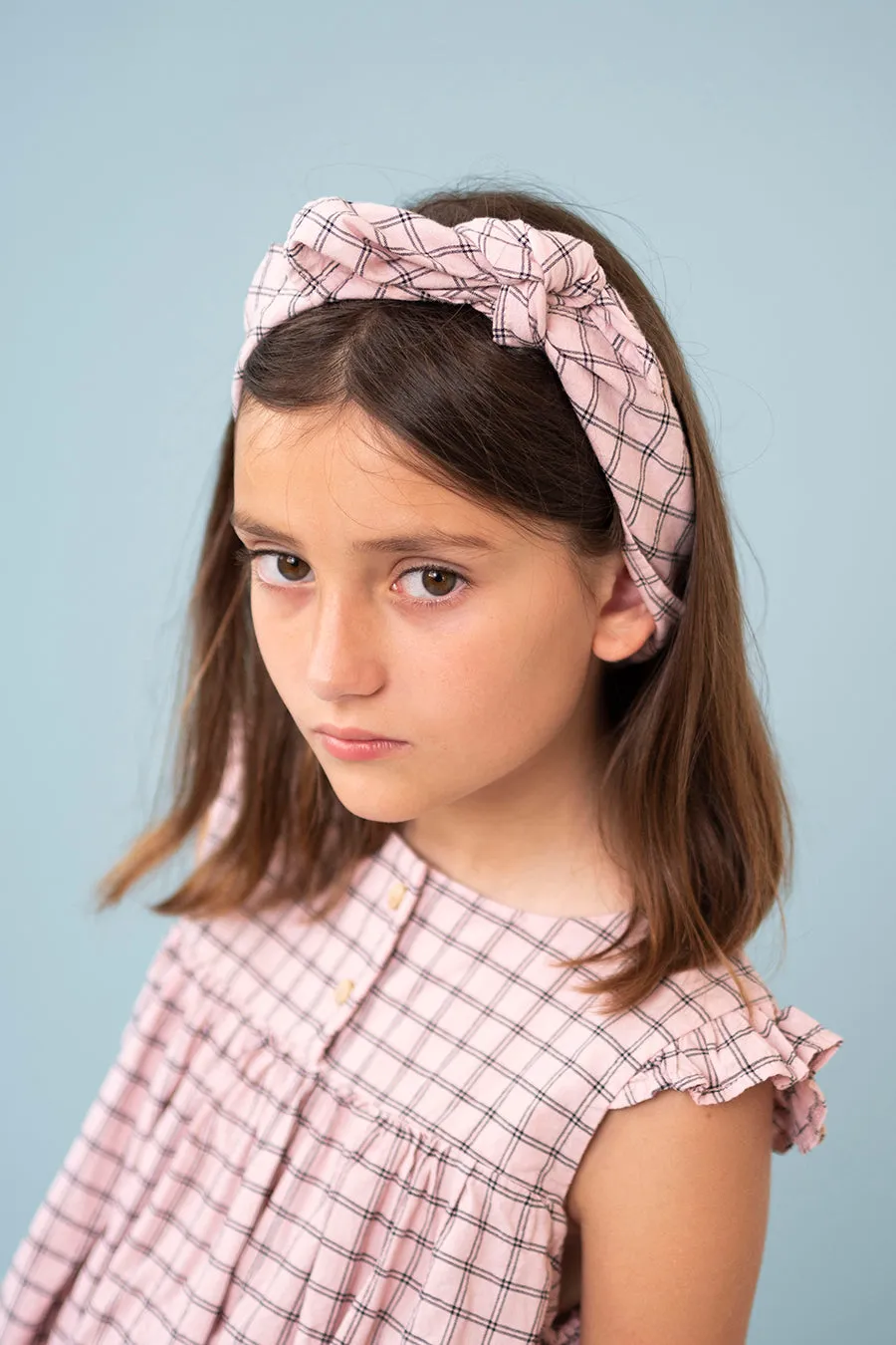 Girls Shirt Tocoto Vintage Check Ruffle Pink