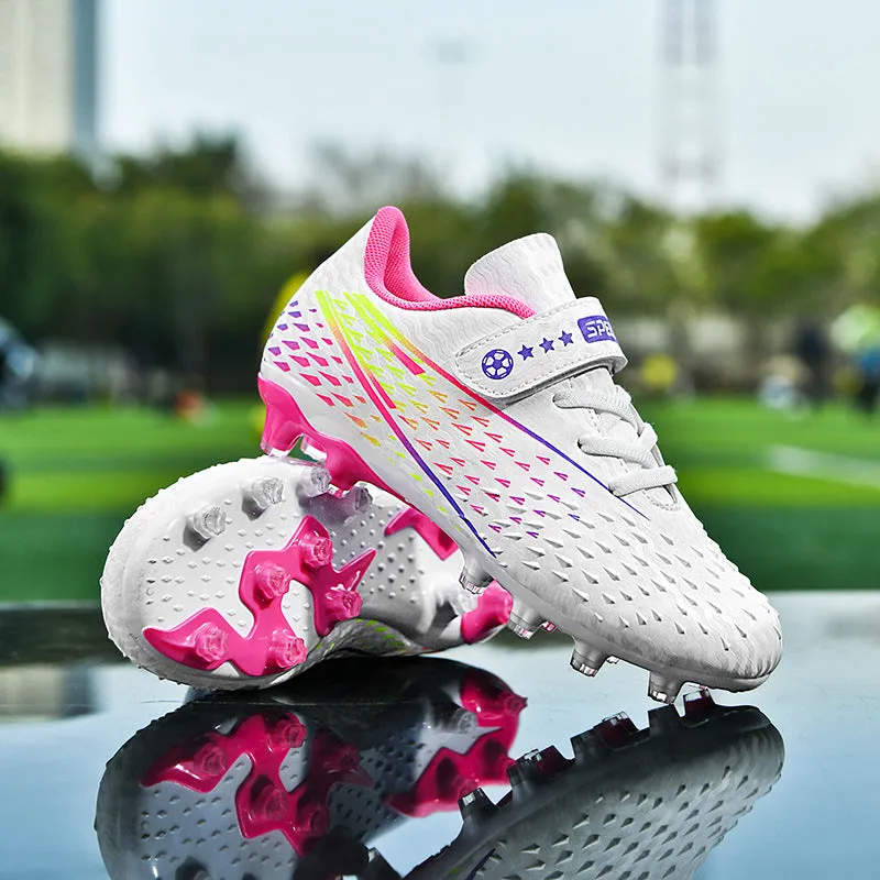 Girls' Soccer Shoes, Magic Tape, TF Studs, School Training