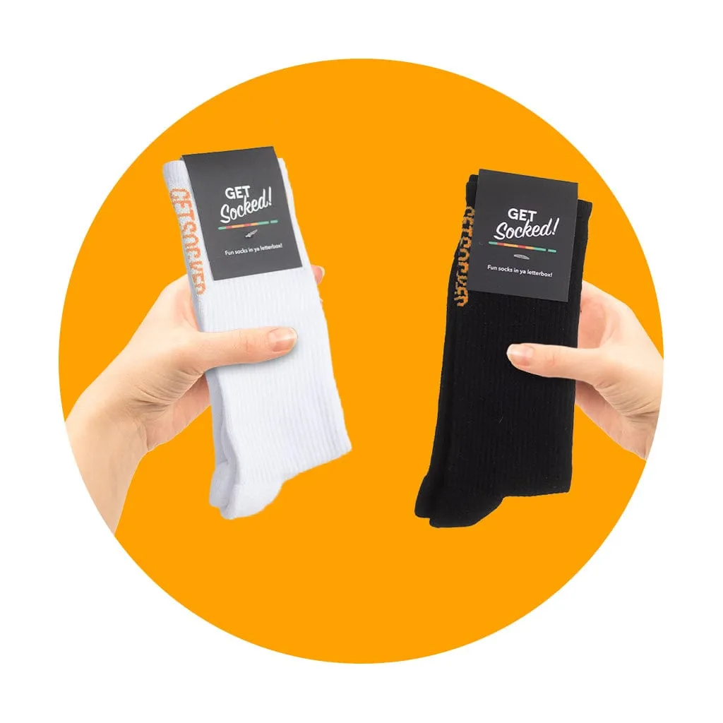 Gym Socks - Black and White Bamboo Socks