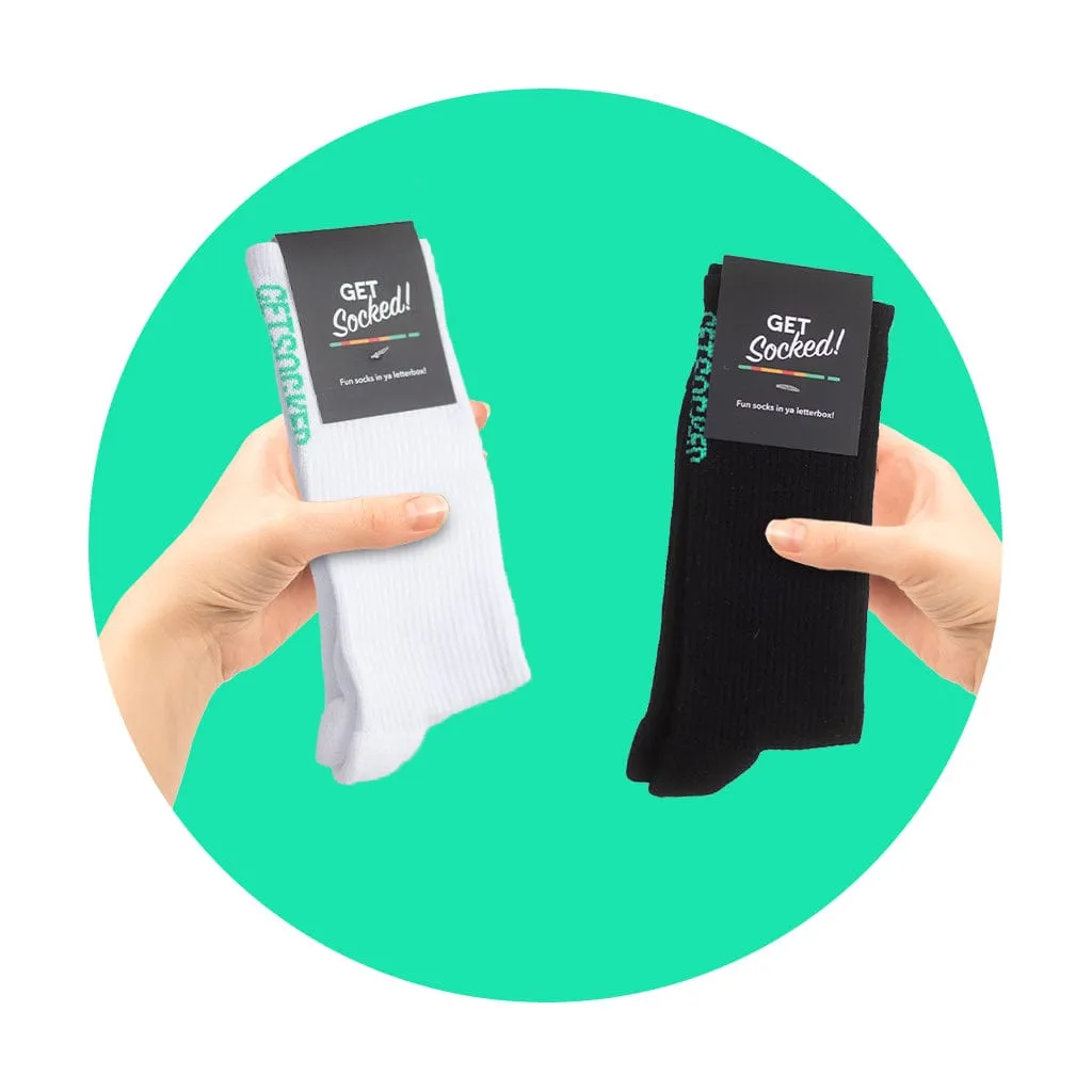 Gym Socks - Black and White Bamboo Socks