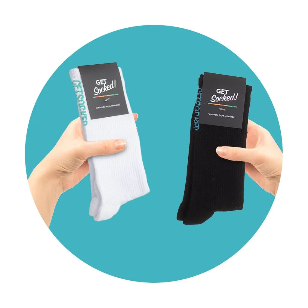 Gym Socks - Black and White Bamboo Socks