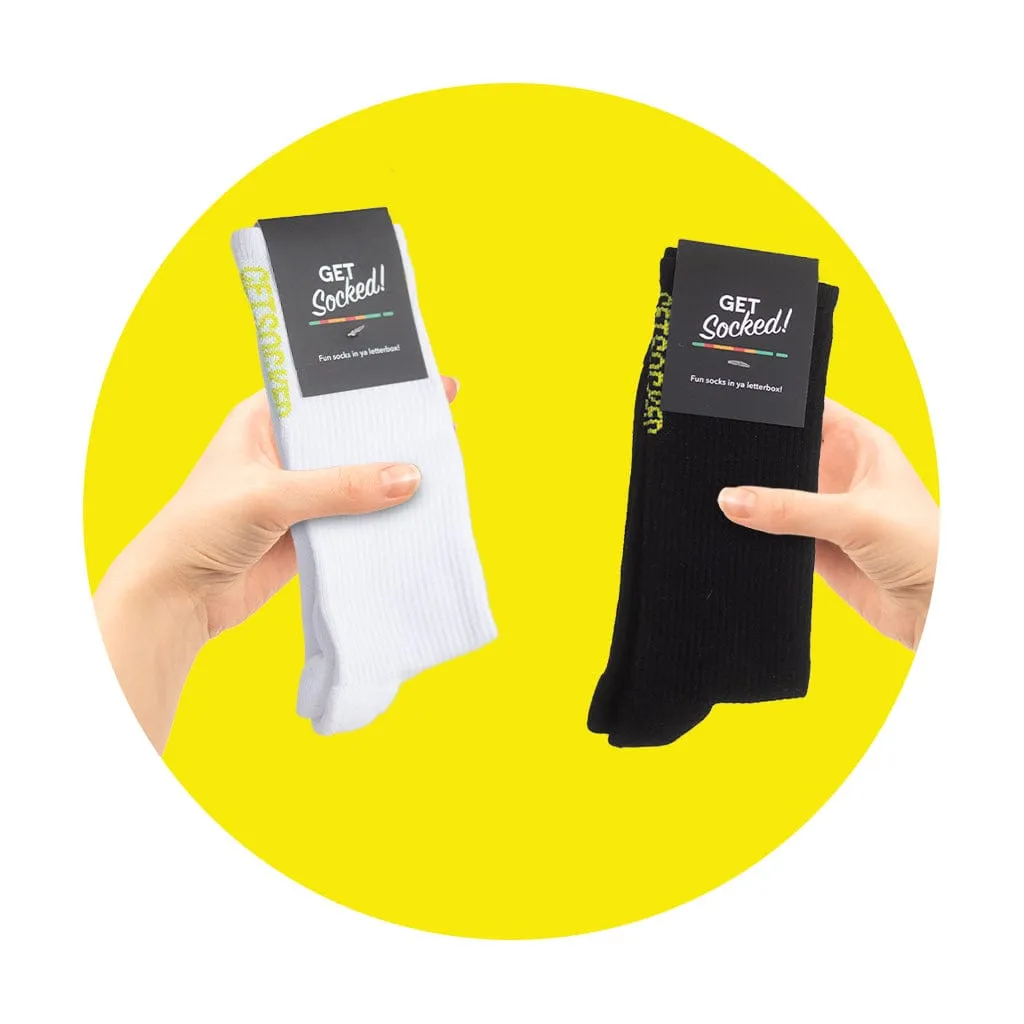 Gym Socks - Black and White Bamboo Socks