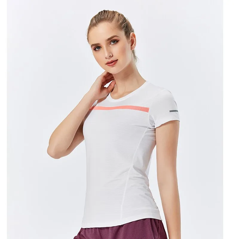 Gym Women's Sport Shirts Quick Dry Running T-shirt Sleeve Fitness Clothes Tees Gym Yoga Women Running Set Workout Clothes