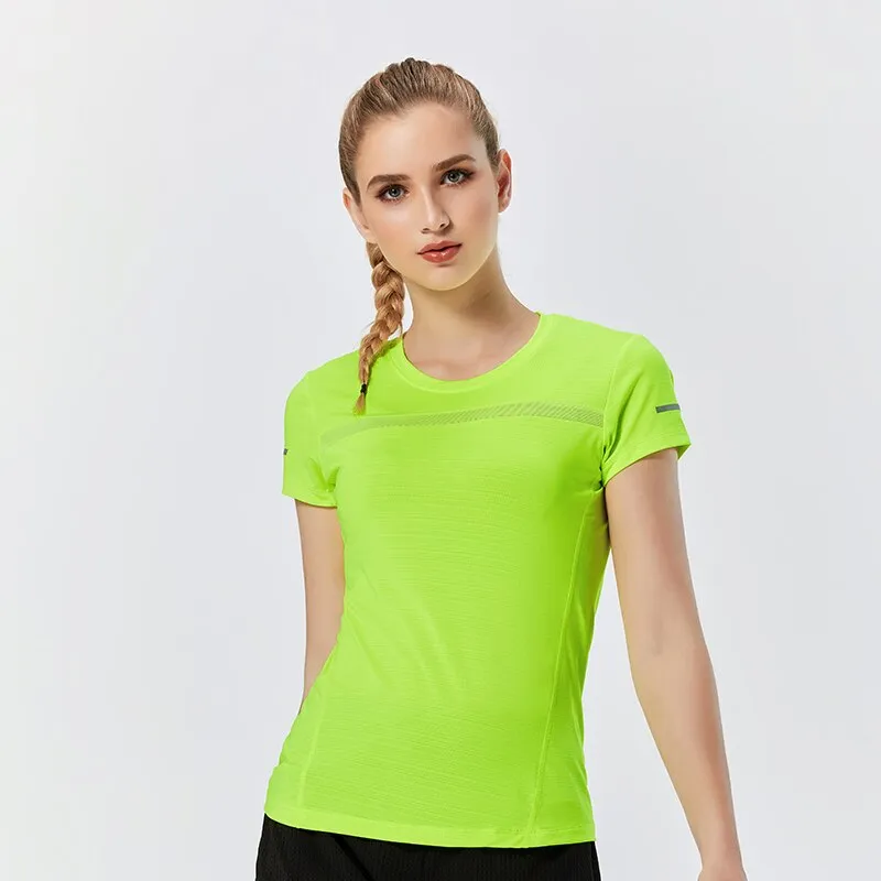 Gym Women's Sport Shirts Quick Dry Running T-shirt Sleeve Fitness Clothes Tees Gym Yoga Women Running Set Workout Clothes