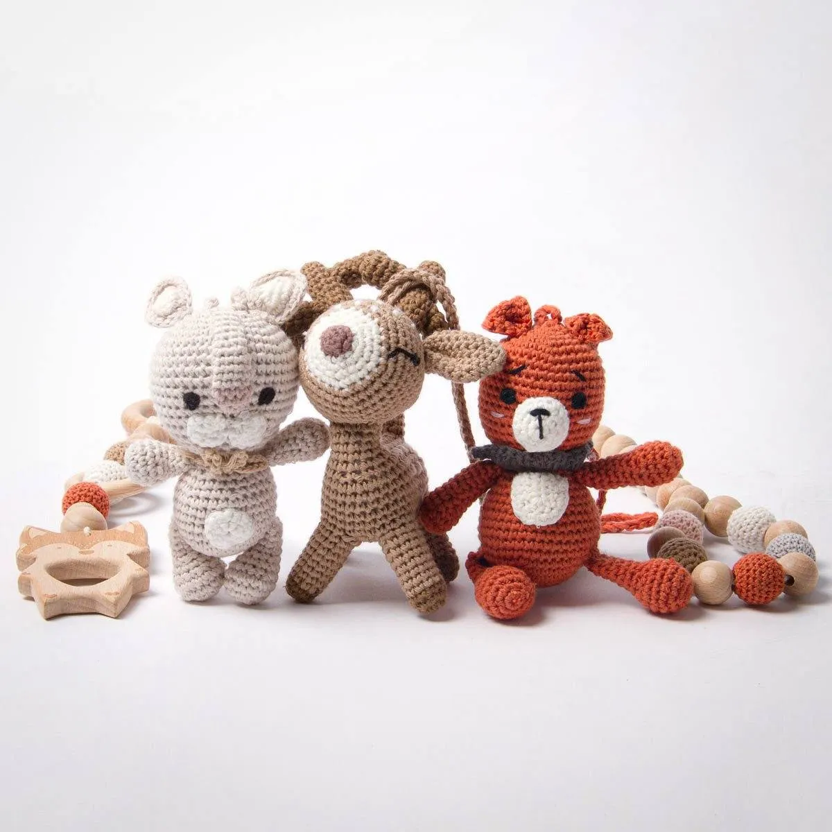 Handmade Crochet Toys for Baby Gym | Forest Family