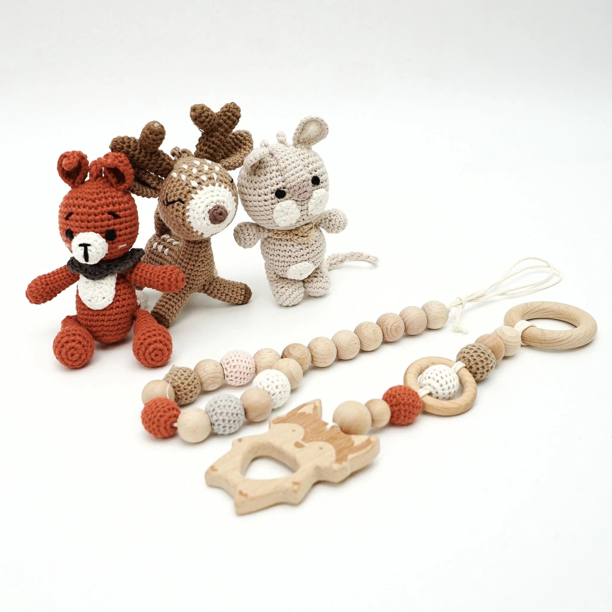 Handmade Crochet Toys for Baby Gym | Forest Family