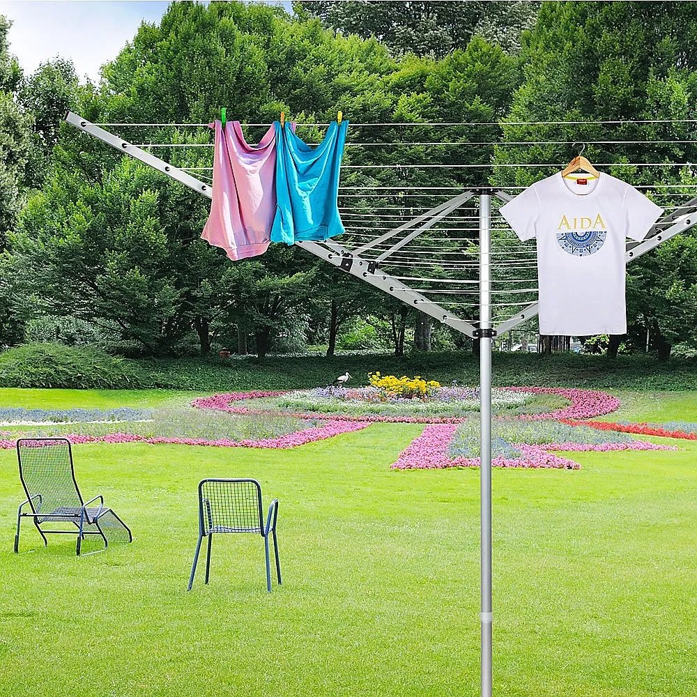 Heavy-Duty 4 Arm Rotary Clothes Dryer, 50m, Stainless Steel