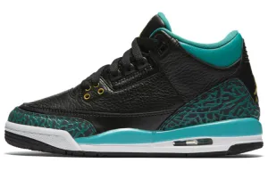 Jordan Air Jordan 3 Vintage Basketball Unisex Sneakers, Black/Light Blue/White