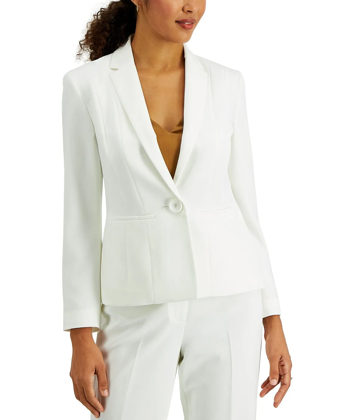 Kasper one-button crepe blazer