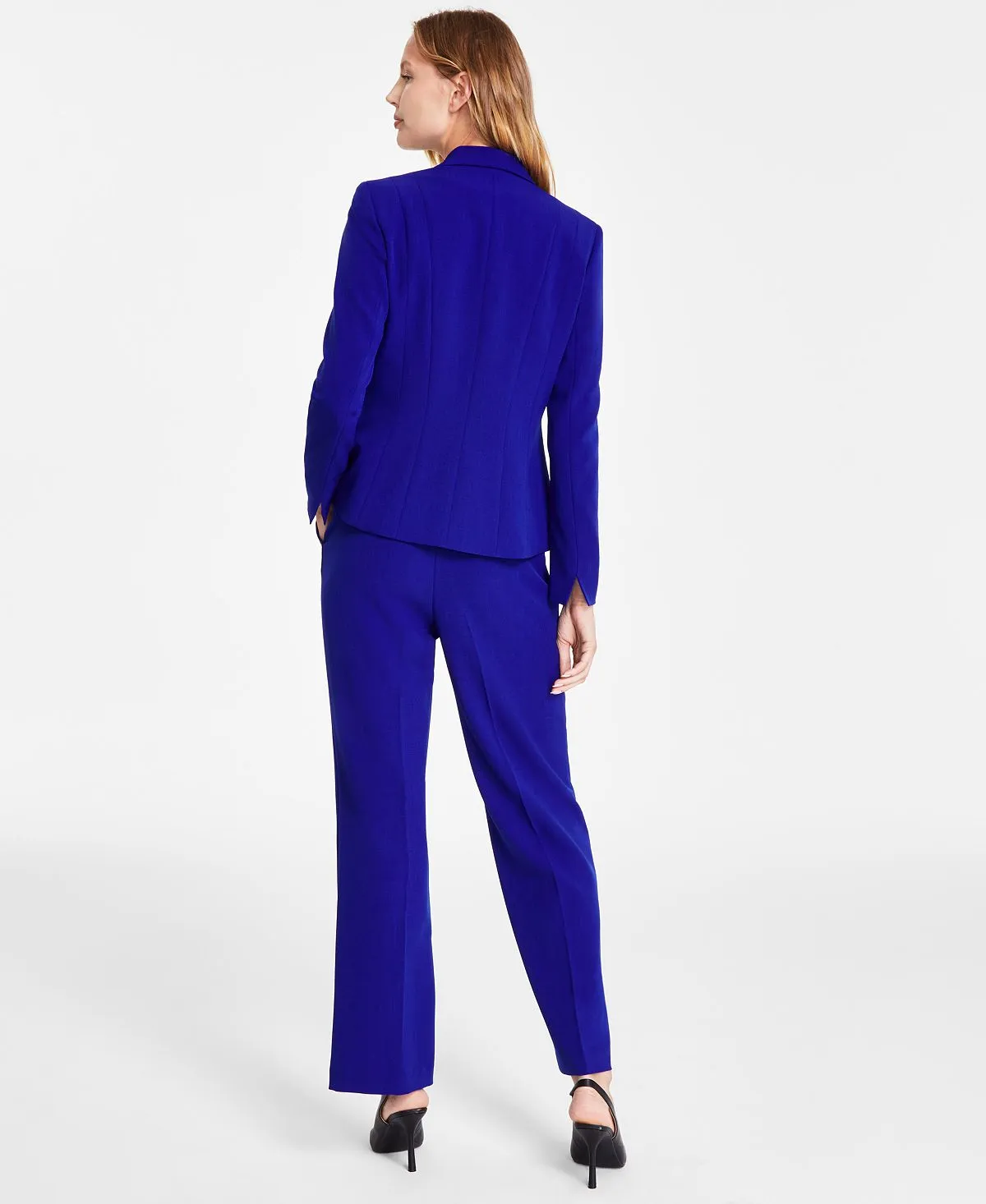 Kasper one-button crepe blazer