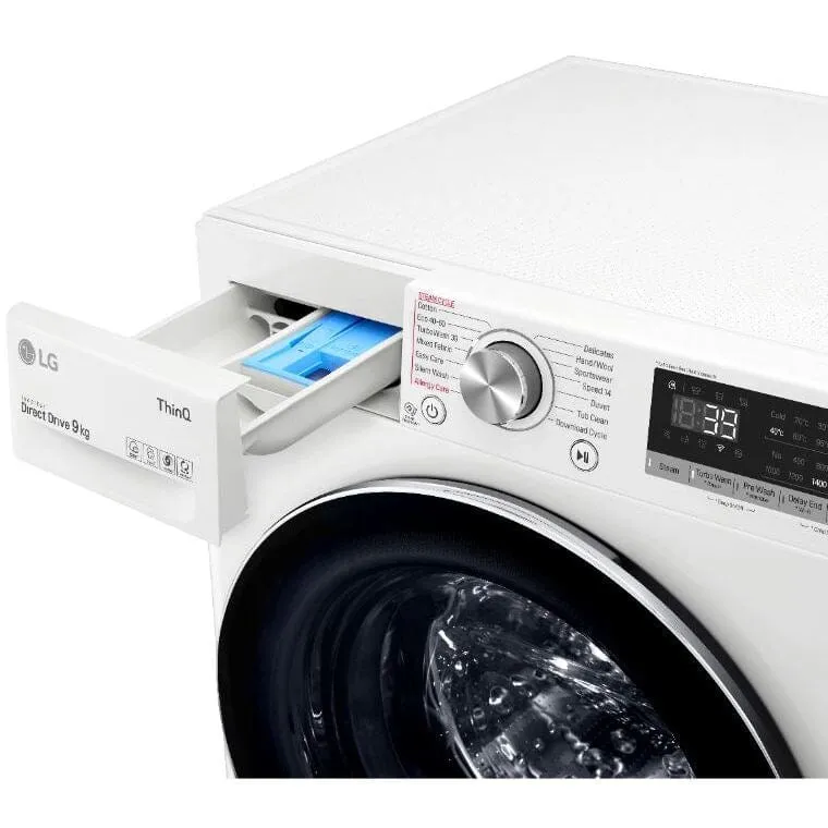 LG V9 F4V909WTSE Wifi Connected 9Kg Washing Machine with 1400 rpm - White