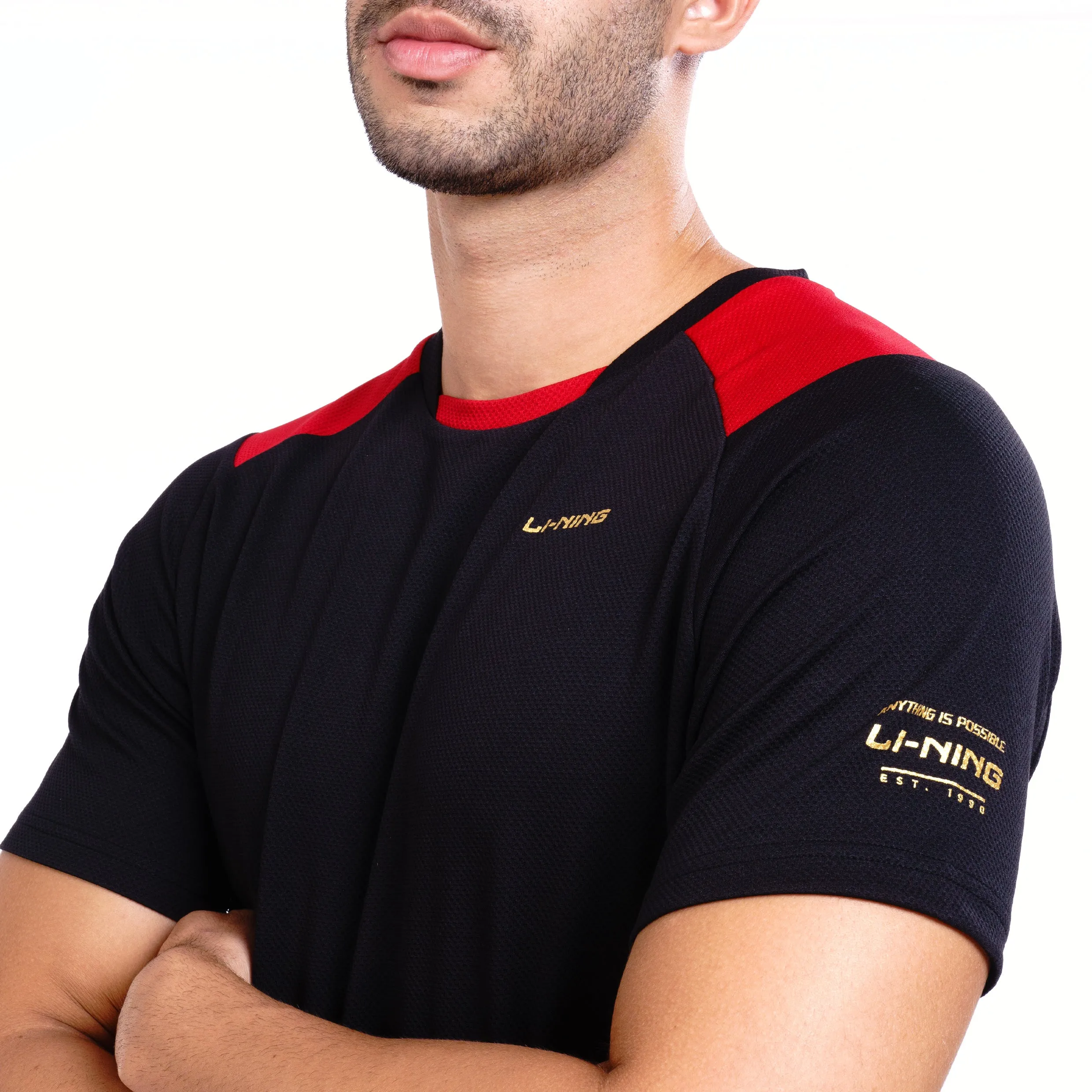 Li-Ning Flip Side T-Shirt (BLACK/RED ; M)