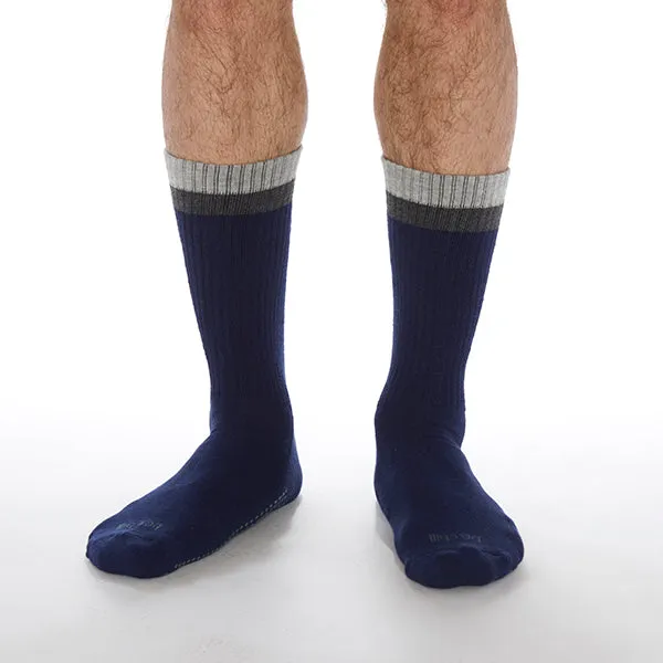 Mens Crew Be Chill Grip Socks (Navy/Charcoal)