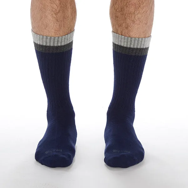 Mens Crew Be Chill Grip Socks (Navy/Charcoal)