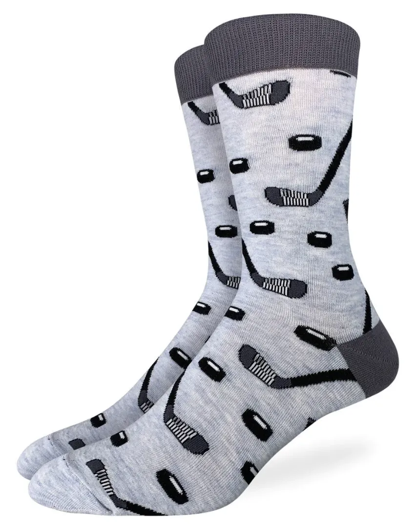 Men's Hockey Sticks and Pucks Crew Sock