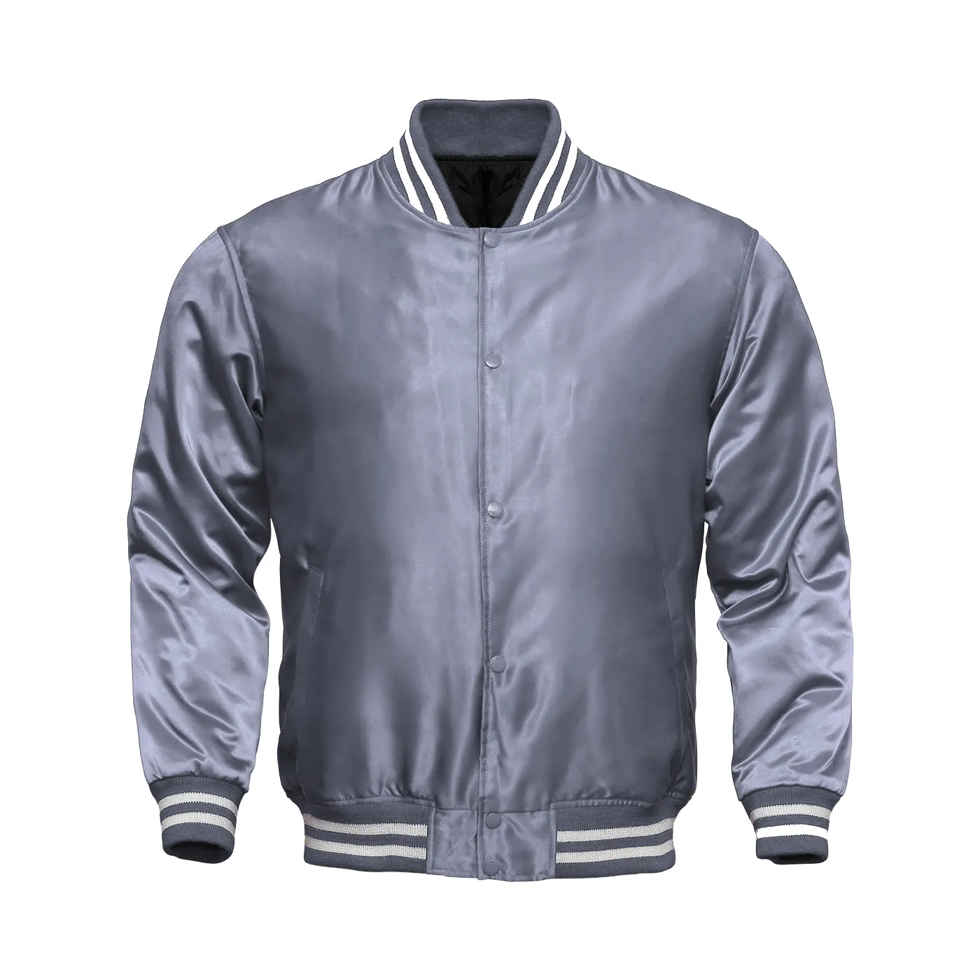 Mens Satin Jacket Grey