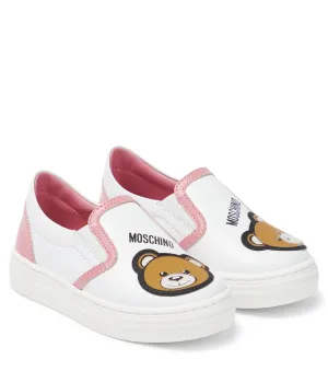 Moschino leather slip-on sneakers, pink