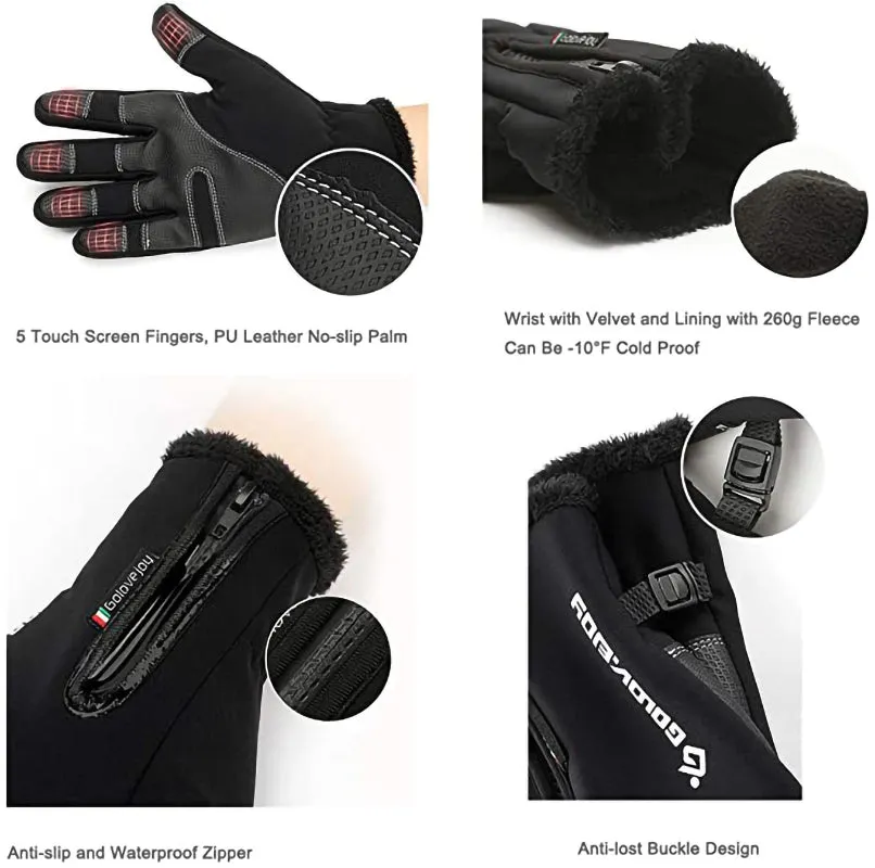 Outdoor Sports Windproof Waterproof Touch Screen Gloves-M