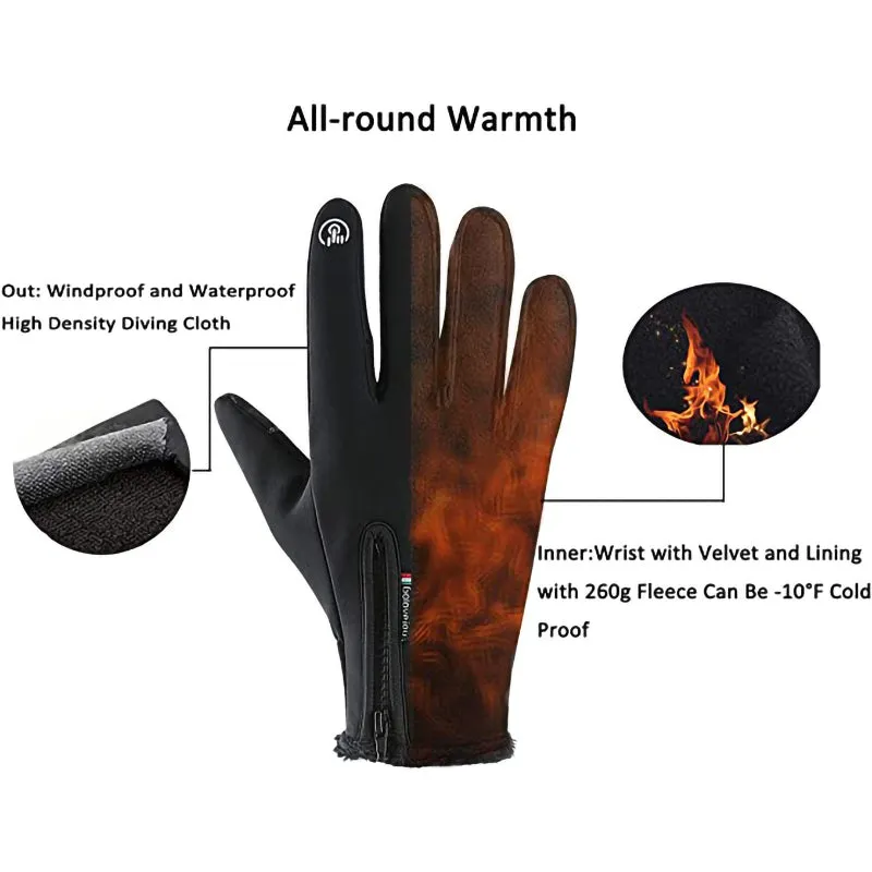 Outdoor Sports Windproof Waterproof Touch Screen Gloves-M