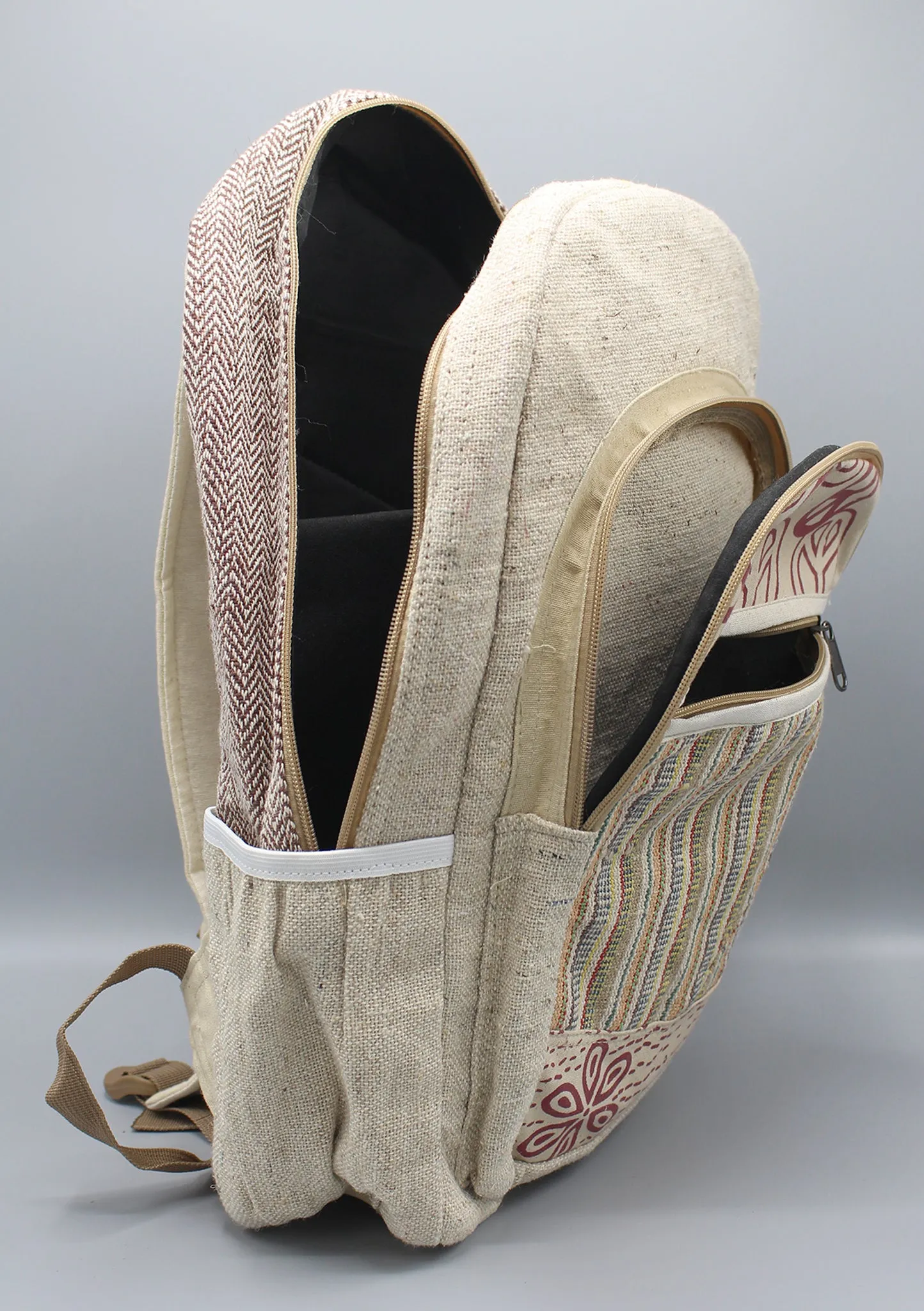 Peace Sign Hemp Backpack with Laptop Sleeve