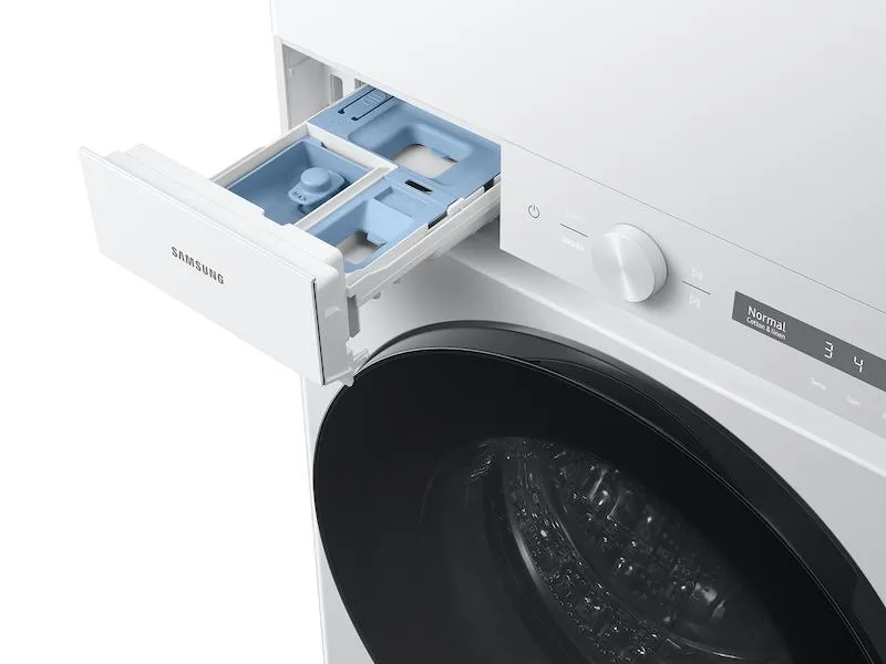 Samsung WH46DBH100GW Bespoke 4.6 cu. ft. AI Laundry Hub™ Large Capacity Single Unit Washer with Steam Wash and 7.6 cu. ft. Gas Dryer in White