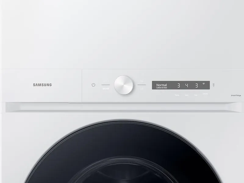 Samsung WH46DBH100GW Bespoke 4.6 cu. ft. AI Laundry Hub™ Large Capacity Single Unit Washer with Steam Wash and 7.6 cu. ft. Gas Dryer in White