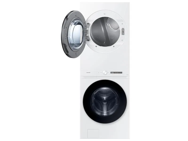 Samsung WH46DBH100GW Bespoke 4.6 cu. ft. AI Laundry Hub™ Large Capacity Single Unit Washer with Steam Wash and 7.6 cu. ft. Gas Dryer in White