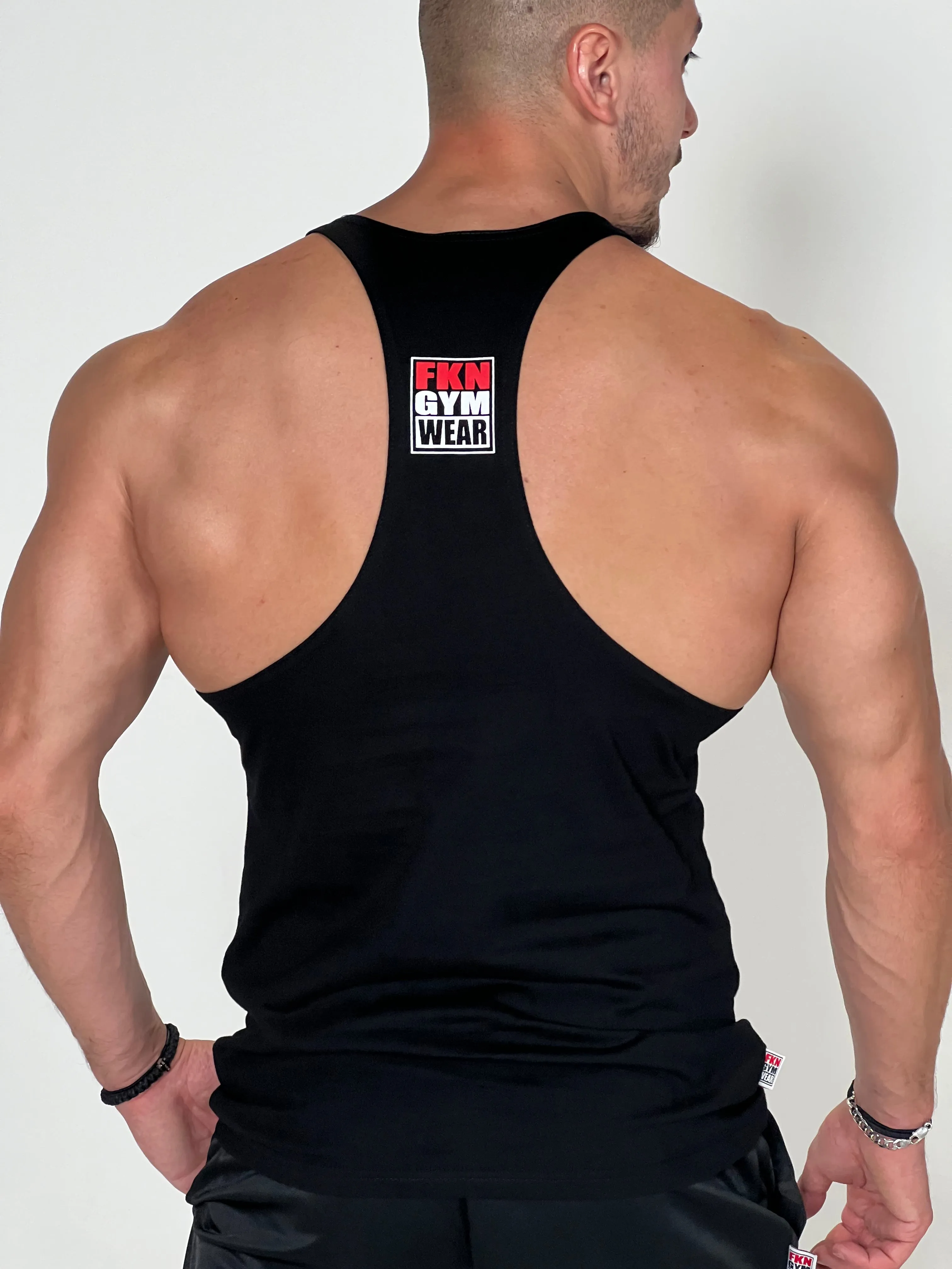 Shred | Men's FKN ALPHA Gym Stringer | Black