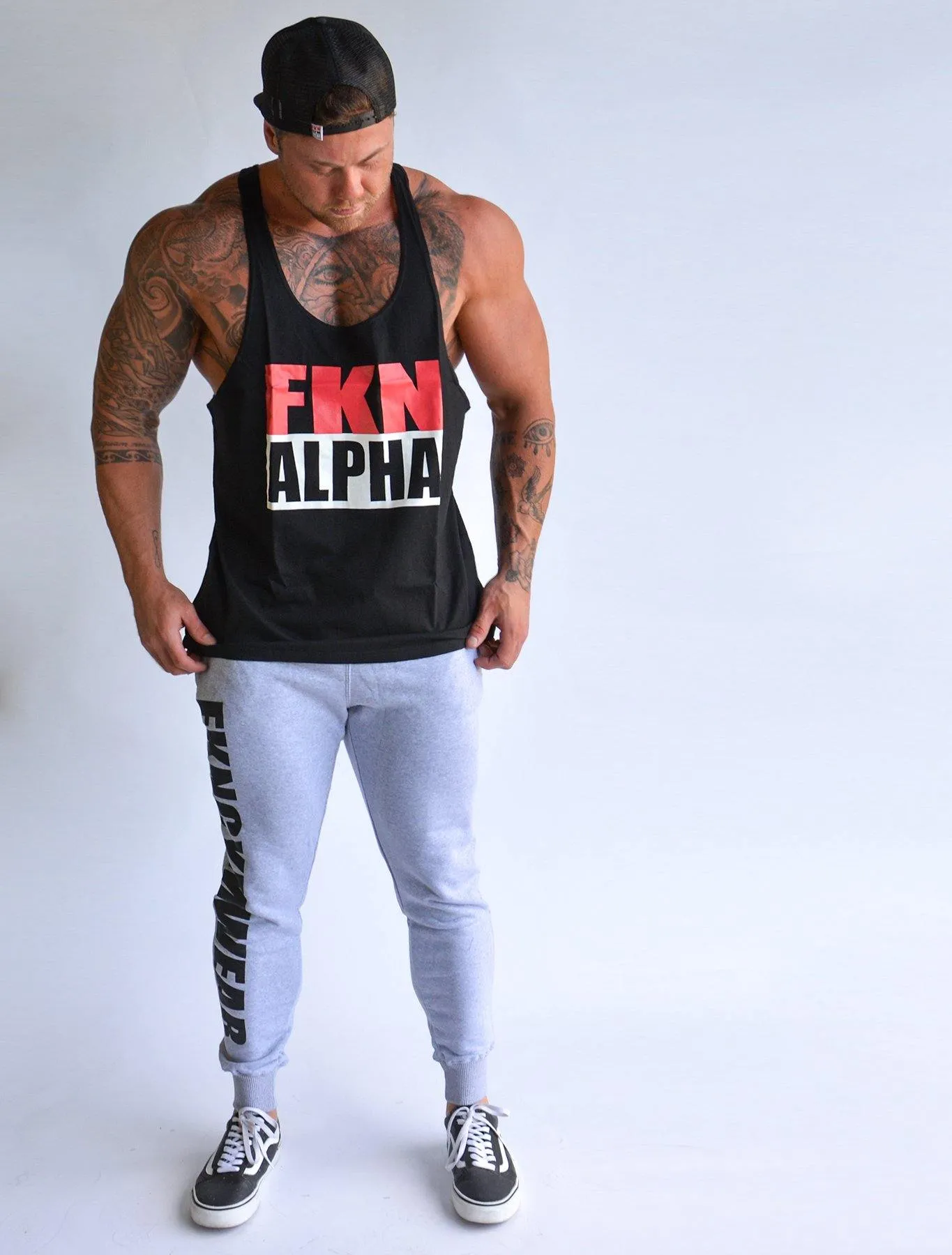 Shred | Men's FKN ALPHA Gym Stringer | Black