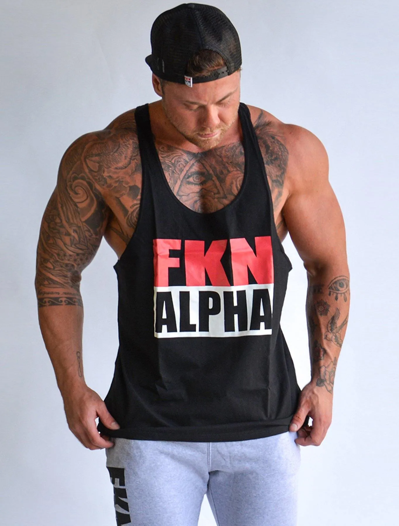 Shred | Men's FKN ALPHA Gym Stringer | Black