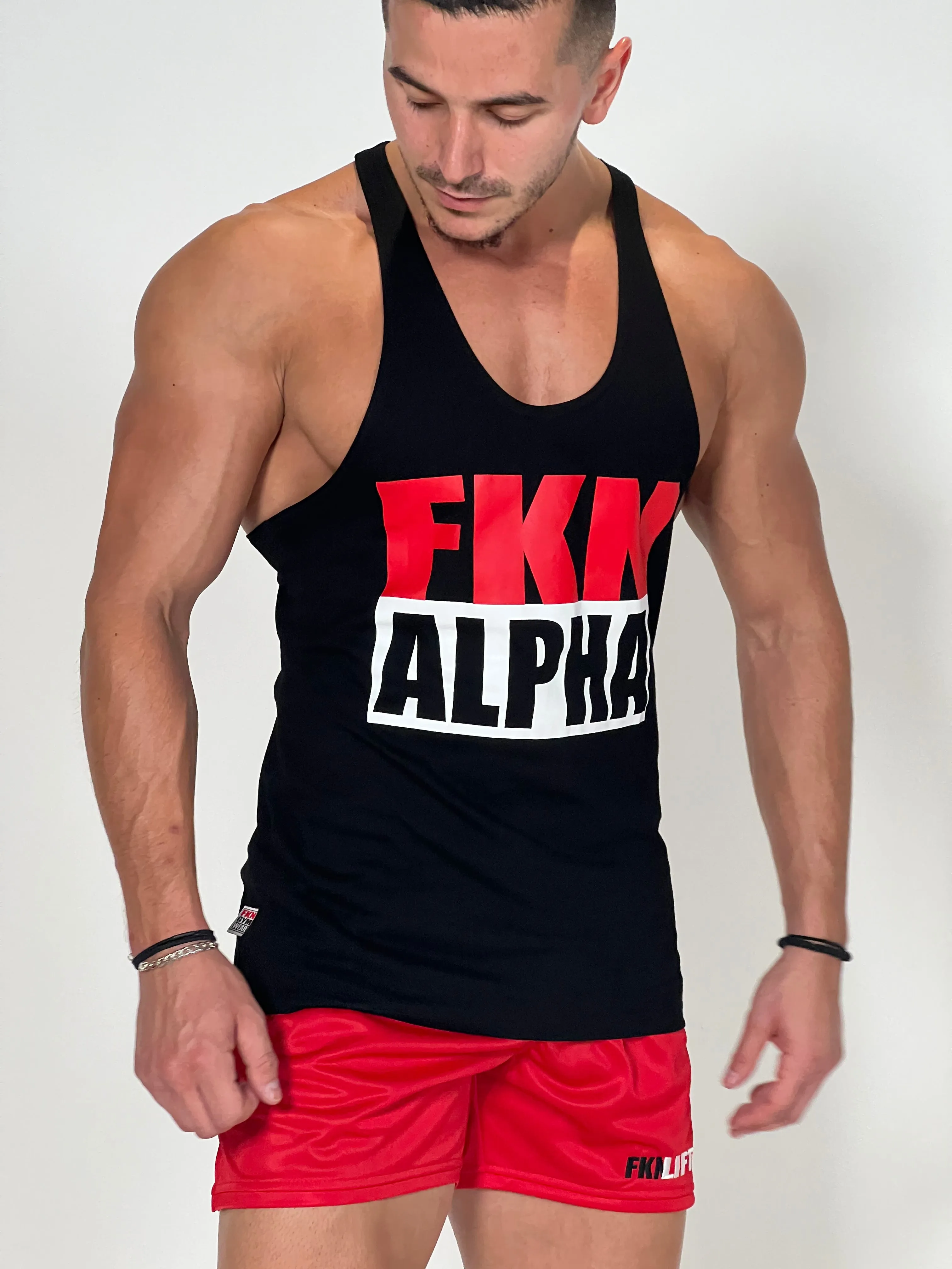 Shred | Men's FKN ALPHA Gym Stringer | Black