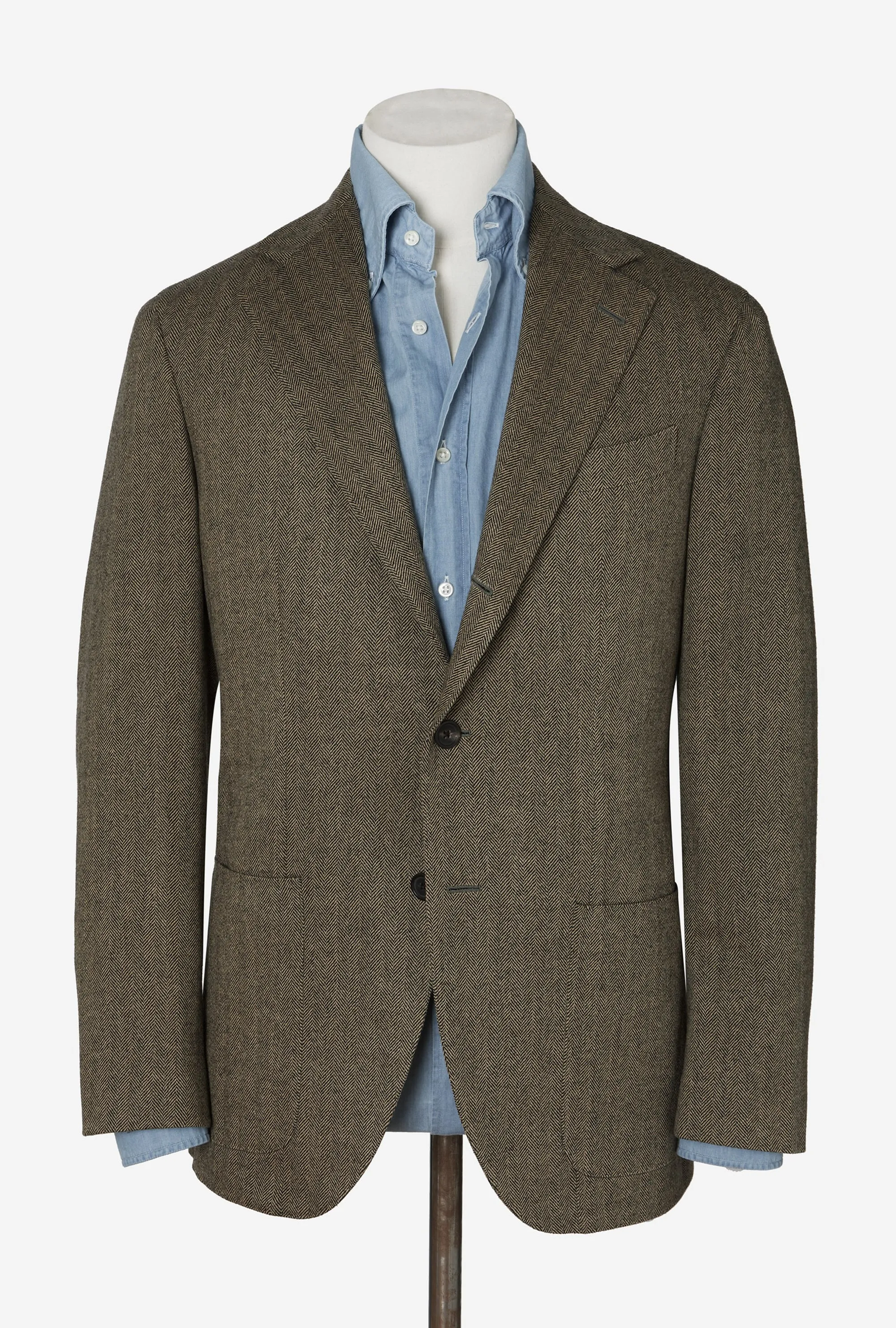 Sport Jacket Wool Herringbone Sand