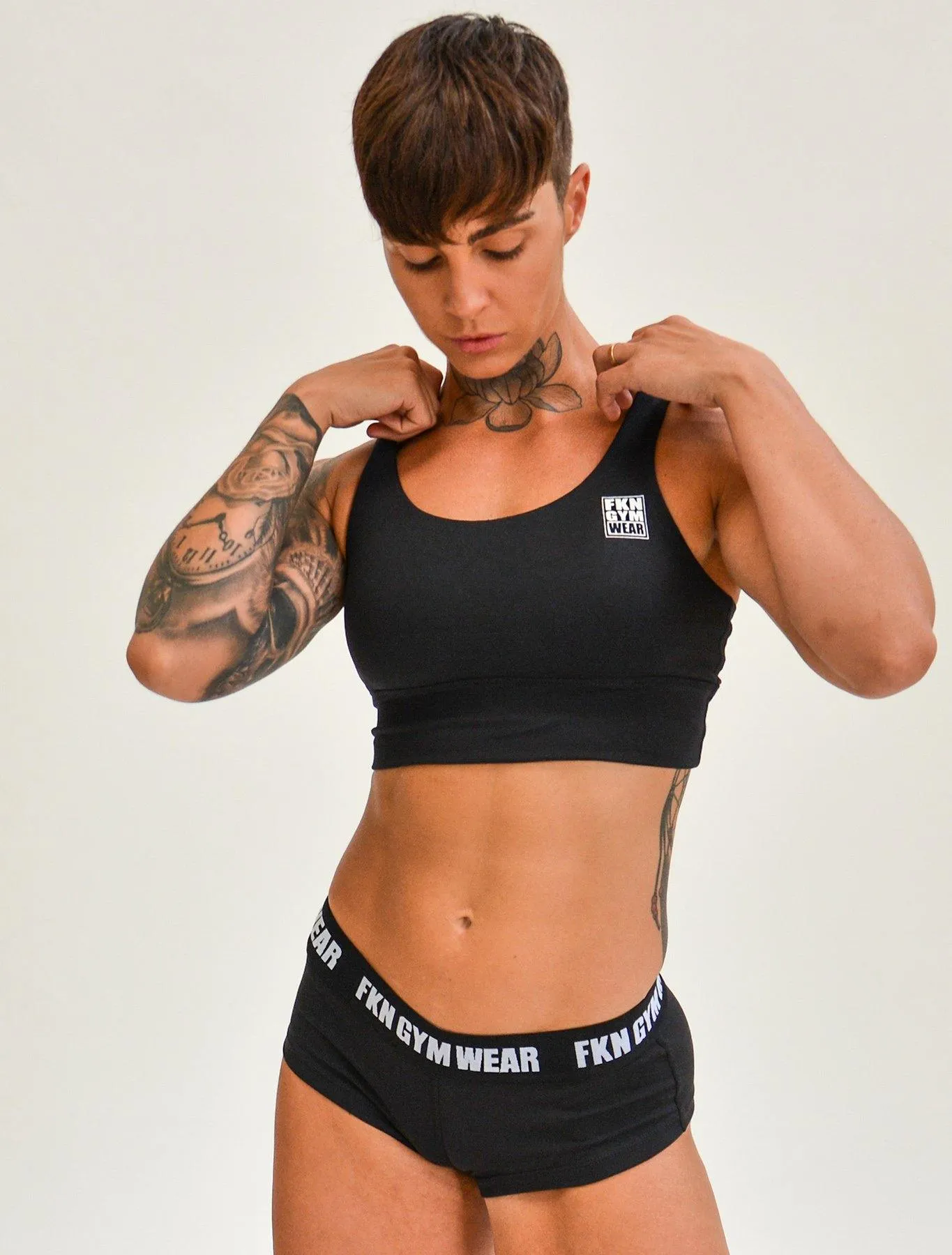 Strapped | Women's Gym Crop Top Sports Bra | Black